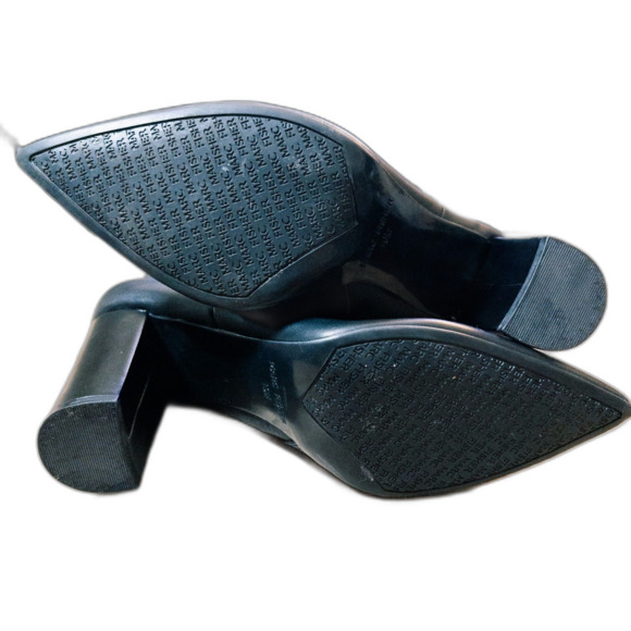 Marc Fisher Black Leather Booties | Women’s 10 | Pointed Toe Block Heel - Picture 8 of 16
